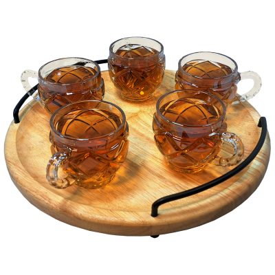 ست سینی دایره چوبی مدل تالیسمان کارینیک